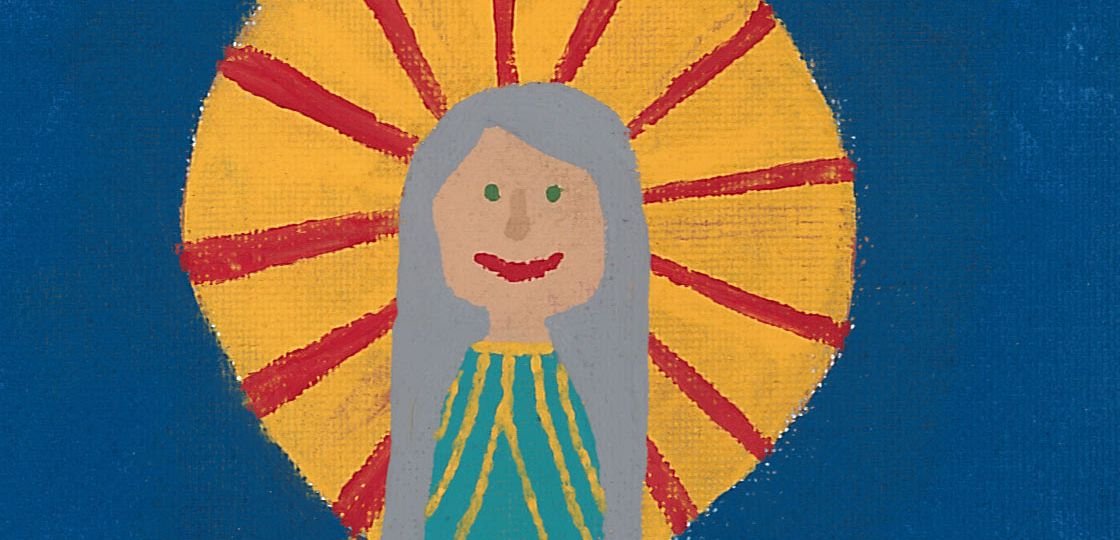 Stylized acrylic painting of Heavenly Mother